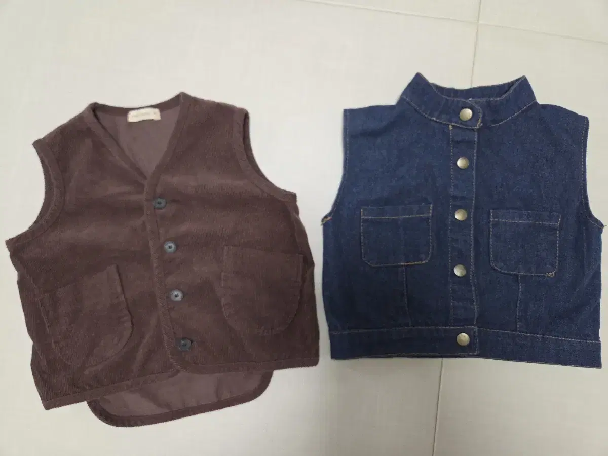 (Bulk) Kids' Corduroy Denim Vest, Size 110