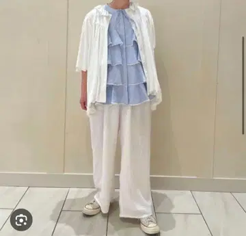 UNMINOU 안미누 개더 프릴 칼라 블루종 블루종