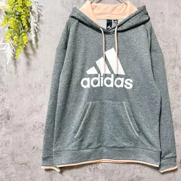 아디다스 후드 부착 후드티 코튼 빅 프린트 로고 캐주얼