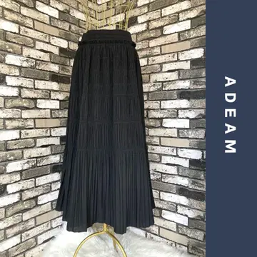 ADEAM 아디엄 프리즘 로즈 스커트 티어드 플리츠 블랙