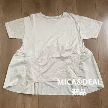 MICA & DEAL 아이보리 플레어 반팔 티셔츠 422