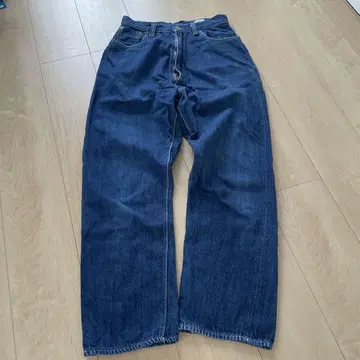 다크 블루 와이드 레그 데님