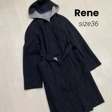 Rene 에어 리버 후디 롱 코트 가디건 36 일본제