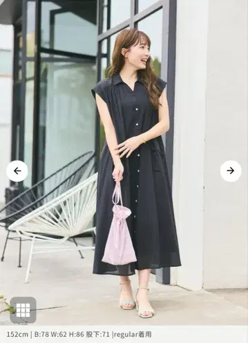 스키퍼 넥 포켓 셔츠 원피스 레귤러 길이