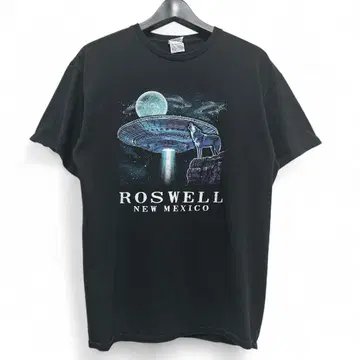 Roswell UFO 프린트 티셔츠 DELTA 제 L 사이즈 블랙 878