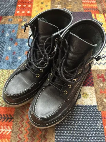 Danner 워크 부츠 블랙 가죽 모크 토