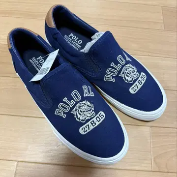 새상품 폴로 랄프로렌 슬립온 스니커즈 네이비 US8 약 26.5cm