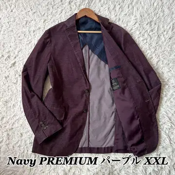 Navy PREMIUM 테일러드 자켓 데님풍 와인 레드 언컨