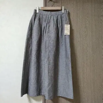 이지 롱 스커트 그레이 스트라이프 L 여성용