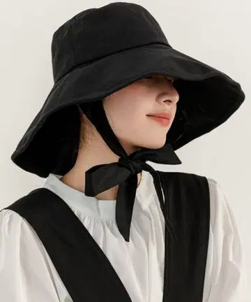 DAY CLOSET 베이직 리본 버킷 햇 [블랙]