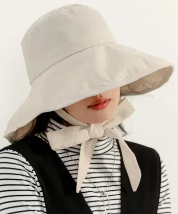 DAY CLOSET 베이직 리본 버킷 햇 [화이트]