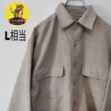 usa 구제 의류 긴팔 버튼 셔츠 L 상당 베이지