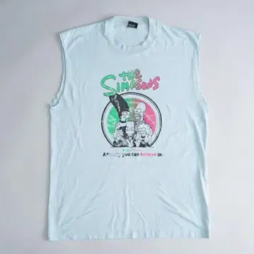 구제 의류 80s 90s 빈티지 USA제 심슨 슬리브리스 티셔츠