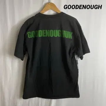 GOODENOUGH UK 체크 프린트 티셔츠 L 블랙 화이트