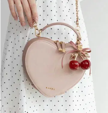 Cherry Collection 2WAY 체리 프린트 하트 백 핑크