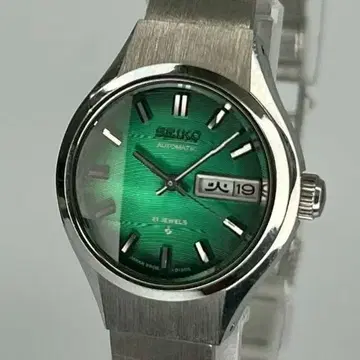 미사용품 SEIKO 세이코 21석 오토매틱 그린 다이얼 컷 유리