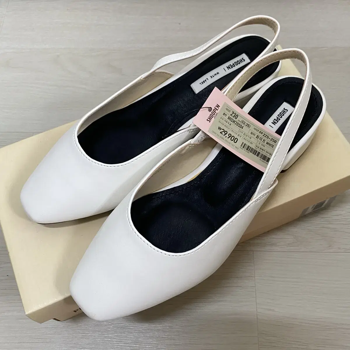 New Shoopen Basic Square Slingback Heels Sandals Shoes 230
