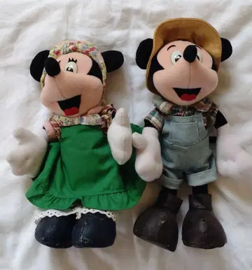 디즈니 미키 & 미니 페어 봉제 인형 장식물