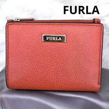 훌라 FURLA 2단 폴더형 지갑 컴팩트 지갑 얇은 천연 가죽 새상품급