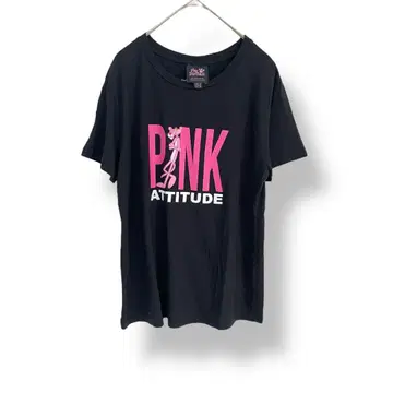 핑크 팬서 프린트 티셔츠 블랙 블랙 수입 USA/M 사이즈