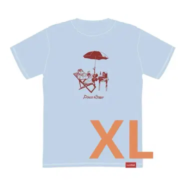붉은 돼지 티셔츠 XL 라이트 블루 지브리 입체 조형물전