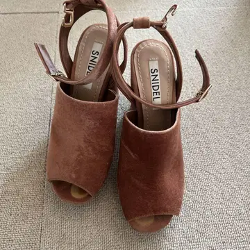 SNIDEL 벨로아 핑크 샌들