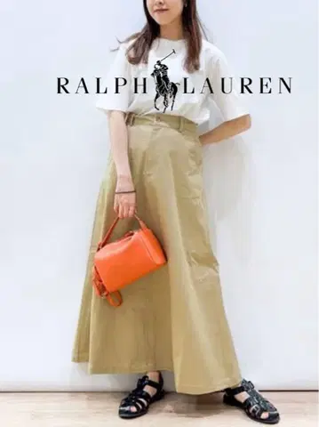 Ralph Lauren 랄프 로렌 코튼 치노 롱 스커트 베이지