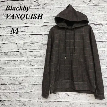 R3571/블랙 바이 반키시 [M] 긴팔 후드티 브라운 체크