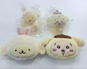 산리오 치이카와 (먼작귀) 플로키 마스코트 참 헤어 클립 폼폼푸딩
