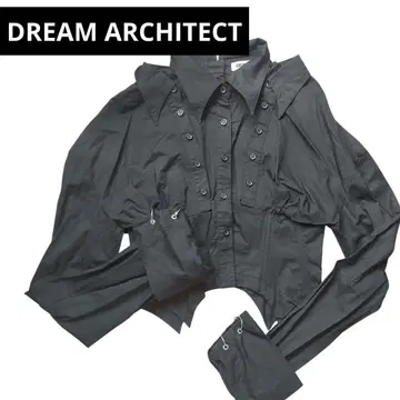 DREAM ARCHITECT 코르셋 디자인 긴팔 셔츠 블랙