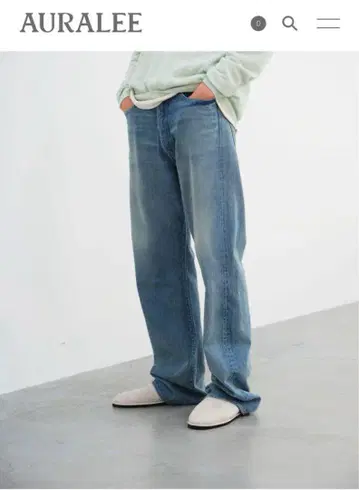 오라리 25SS 셀비지 데님 와이드 팬츠 4