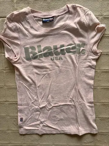 Blauer USA 로고 프린트 티셔츠 핑크