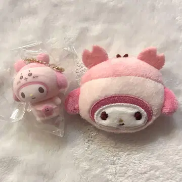 치이카와 산리오 헌책방 헤어 클립 플로키 마스코트 참 세트