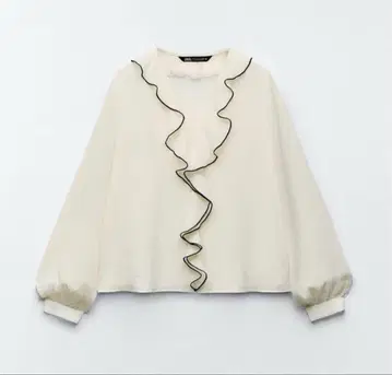 자라 ZARA 대비 프릴 블라우스 파이핑