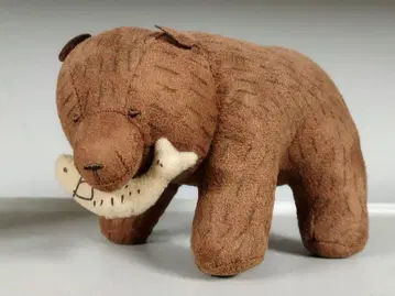 홋카이도 곰 입상 봉제 인형 연어