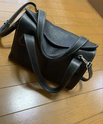 NAGATANI 블랙 가죽 숄더백 핸드백 2way