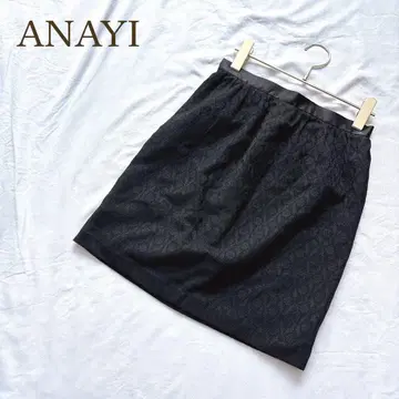 ANAYI 아나이 스커트 포멀 꽃무늬 블랙 36 모 일본제