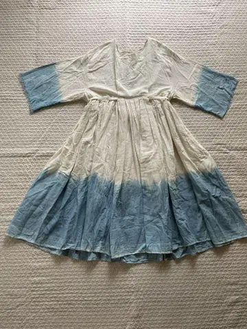 네이비 나염 거즈 원피스