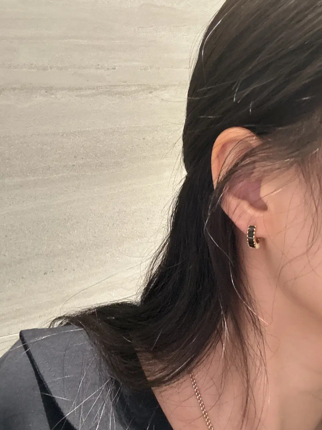 swan earring (silver needle)