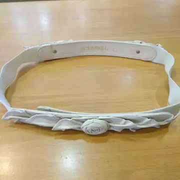 꽃 장식 화이트 벨트 L