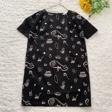 새상품 franche lippee 블랙 린넨 혼방 원피스