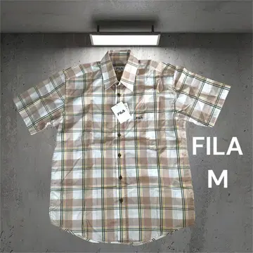 휠라 반팔 셔츠 M 체크 새상품급