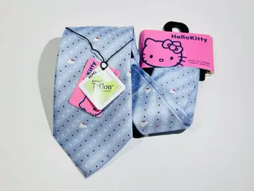 헬로키티 넥타이 체크 무늬 남성용 스카이블루 HELLO KITTY