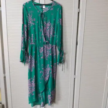 H&M.C&A 꽃무늬 롱 원피스 그린 EUR 36