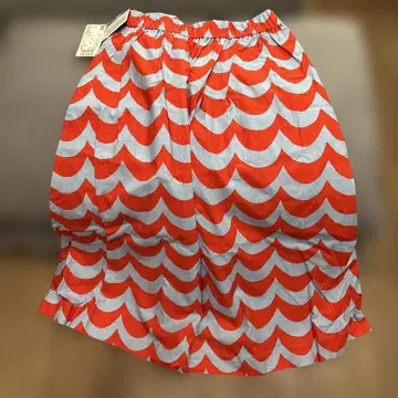 유니클로 Marimekko 린넨 코튼 스커트 S 오렌지 일본 미판매