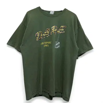 DARE 카모 로고 티셔츠 XL GILDAN 밀리터리 구제 의류 900