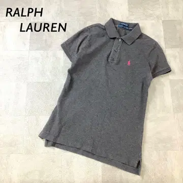 새상품급 RALPH LAUREN 원포인트 자수 반팔 피케 셔츠 그레이