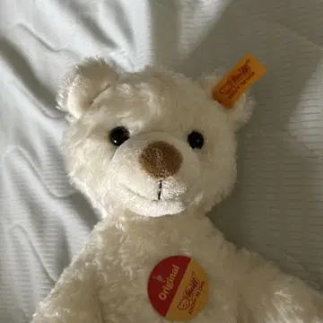 Steiff 화이트 봉제 인형 택 포함 새상품