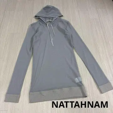 NATTAHNAM 그레이 후드티 F 시어 메쉬