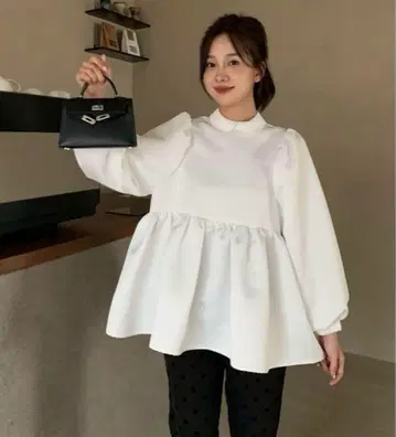 생일 파티 진주 버튼 롱 톱